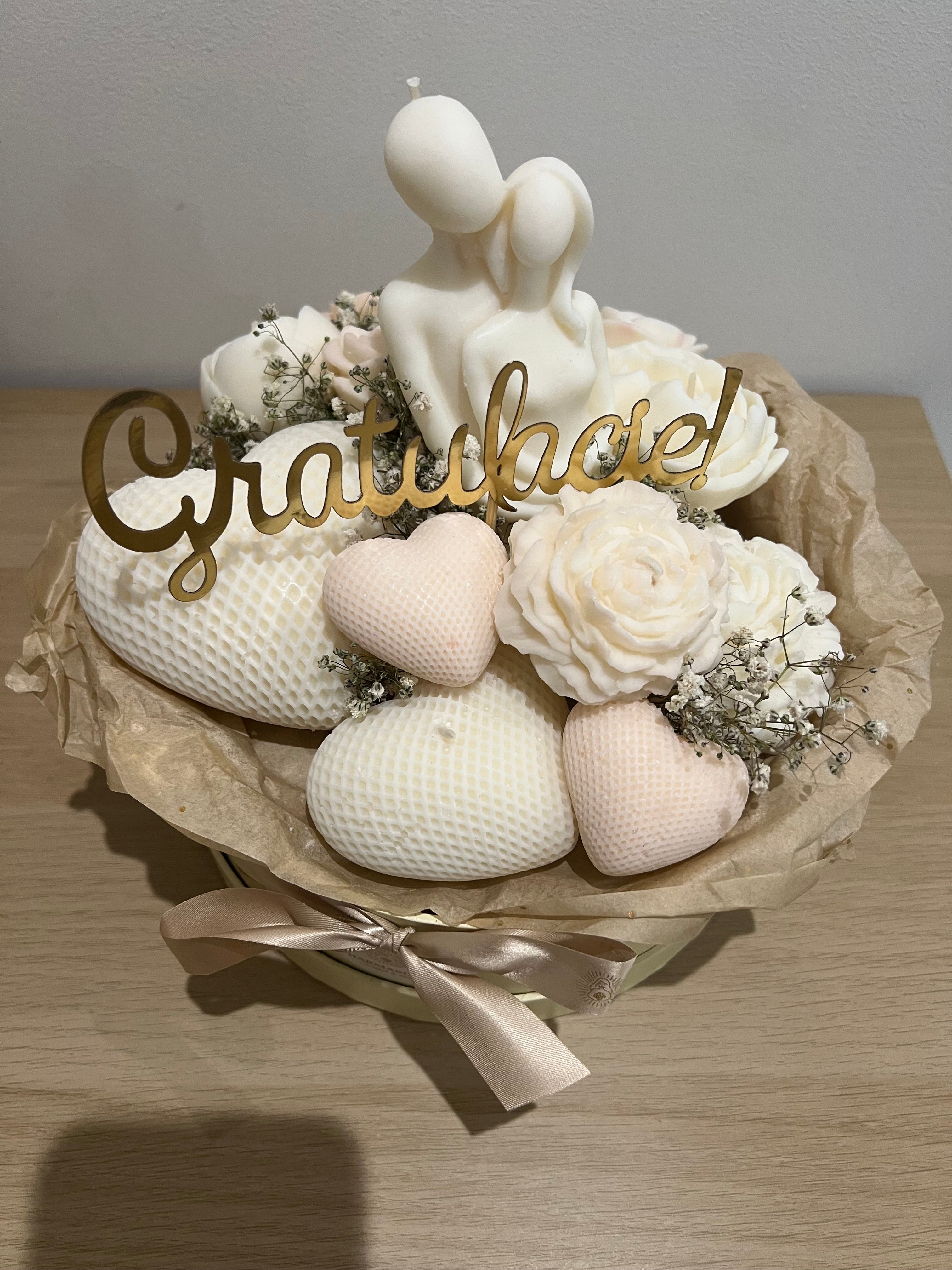 Candle box ślubny para i serca