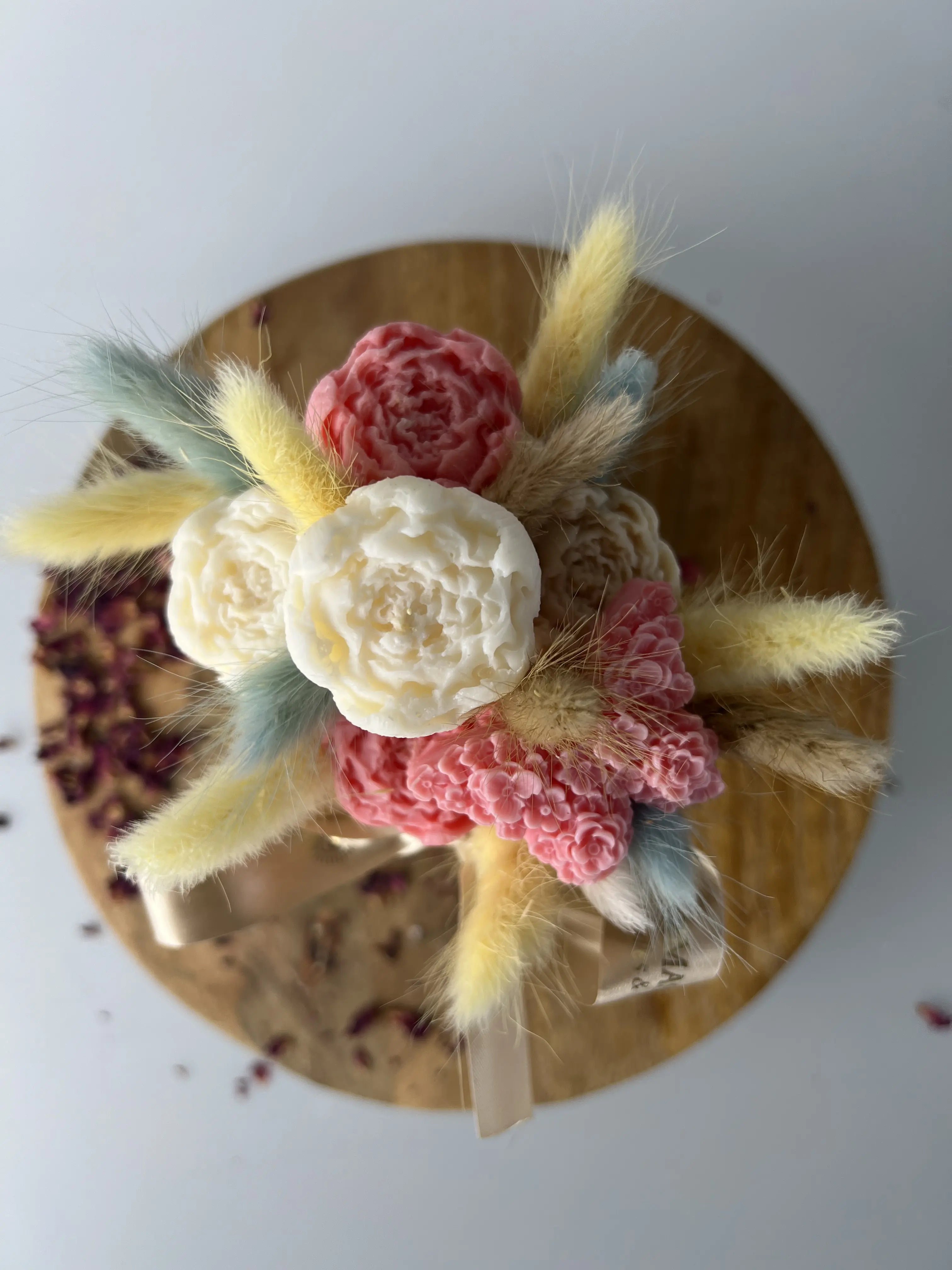 Candle box mini kolorowe piwonie