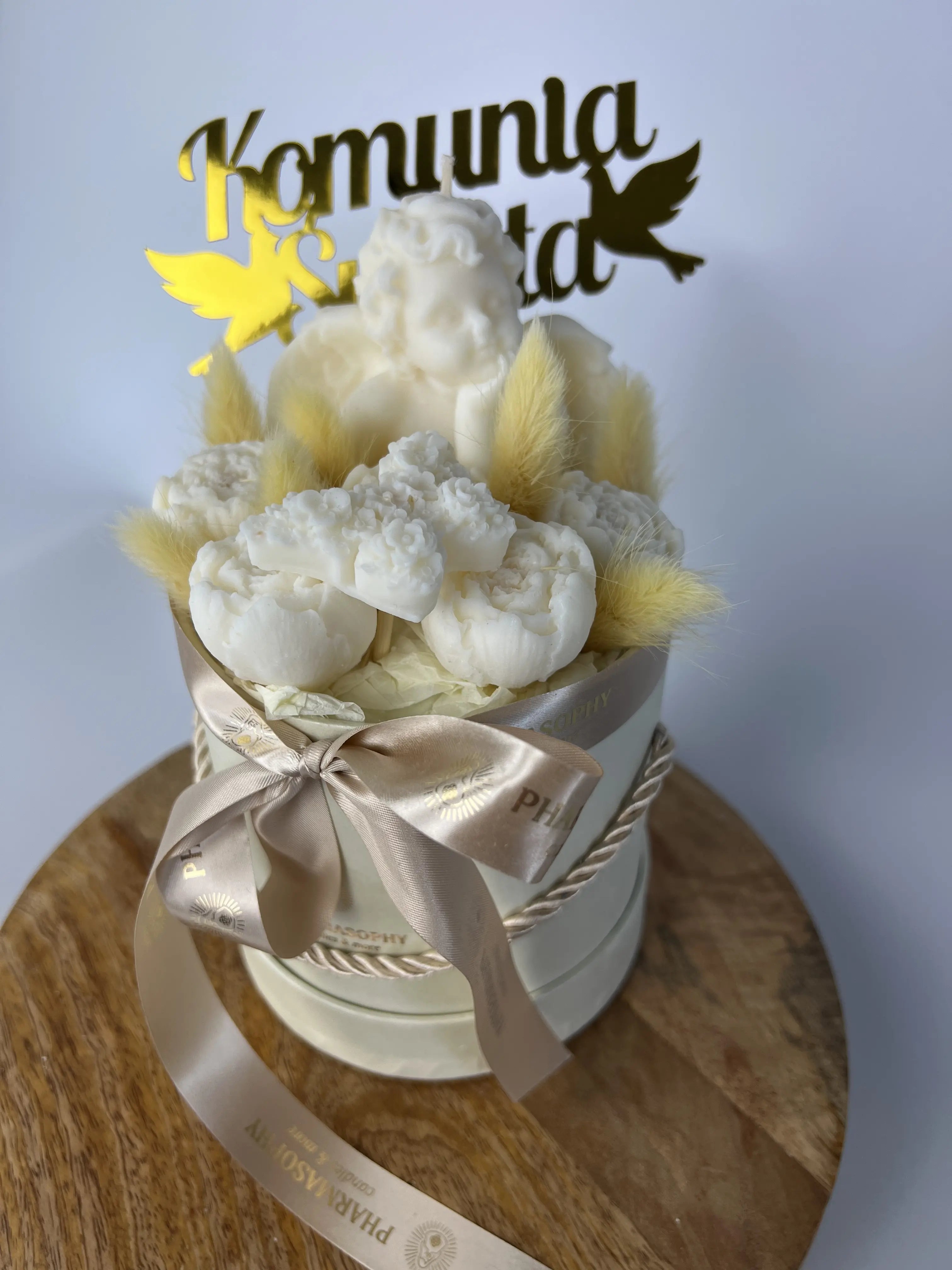 Candle box Anioł w piwoniach maxi