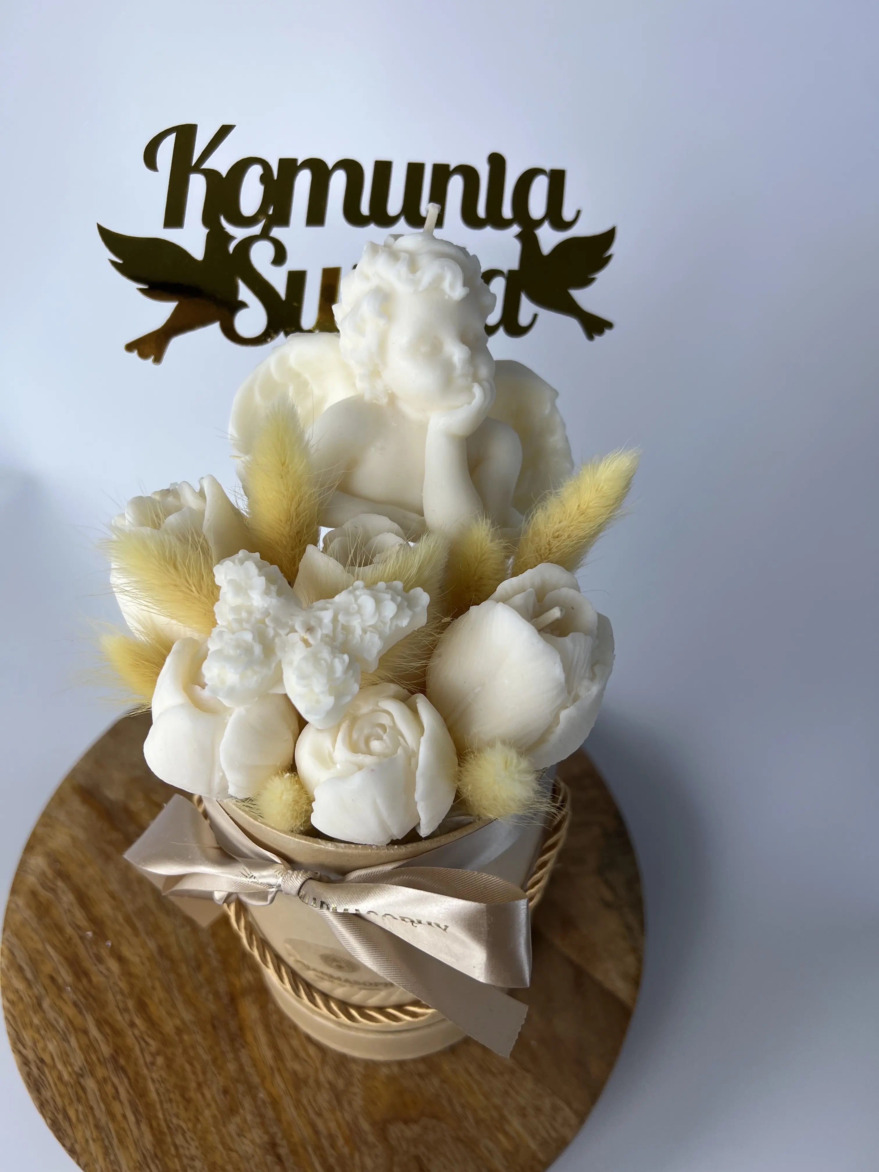 Candle box Anioł w tulipanach