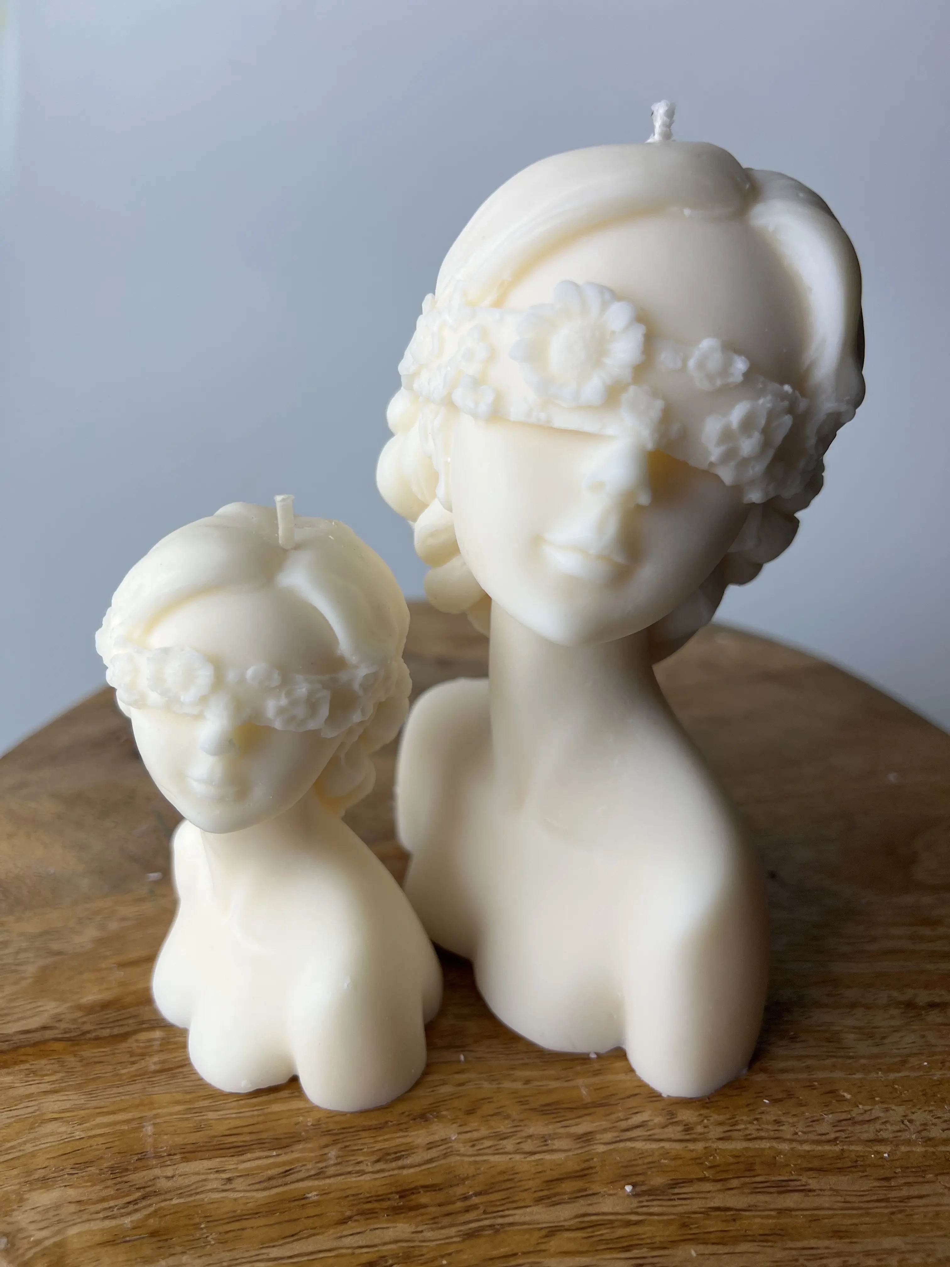 Zestaw świec sojowych Wielka Dama i Mała Dama w opasce