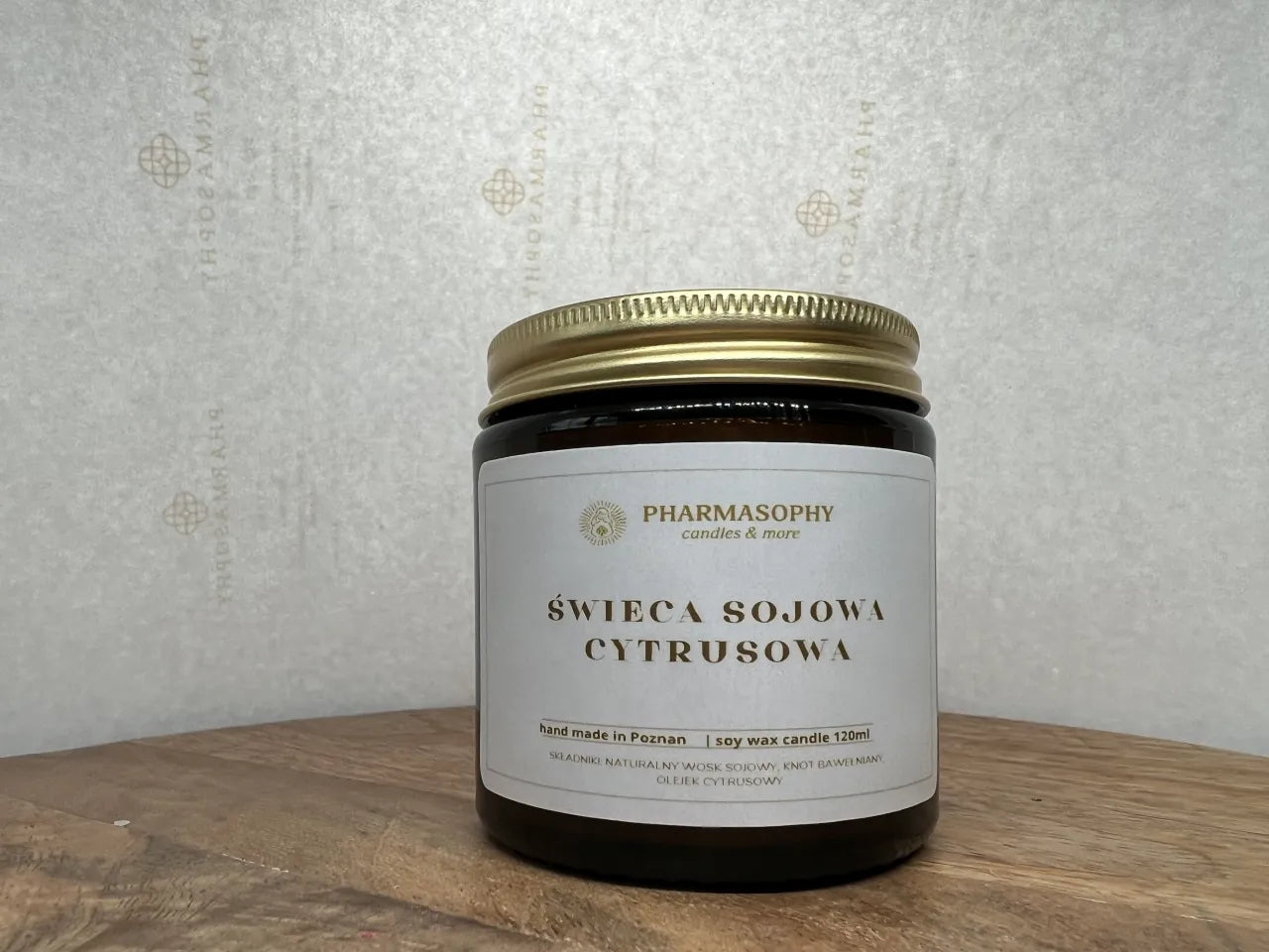 Świeca sojowa w aptecznym słoiku o pojemności 120ml
